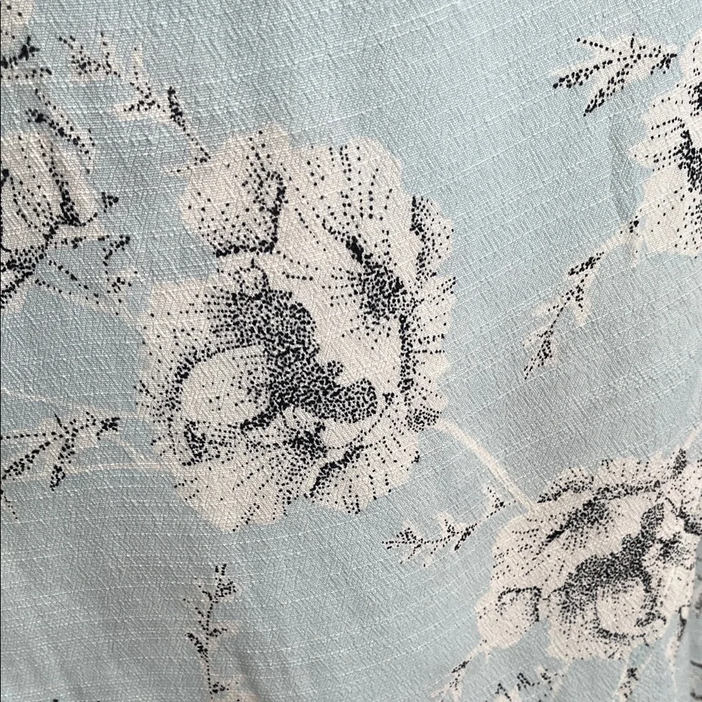 FREE PEOPLE NWOT Floral Ruffle Midi Wrap Dress in Light Blue and White, Size L - Picture 12 of 15